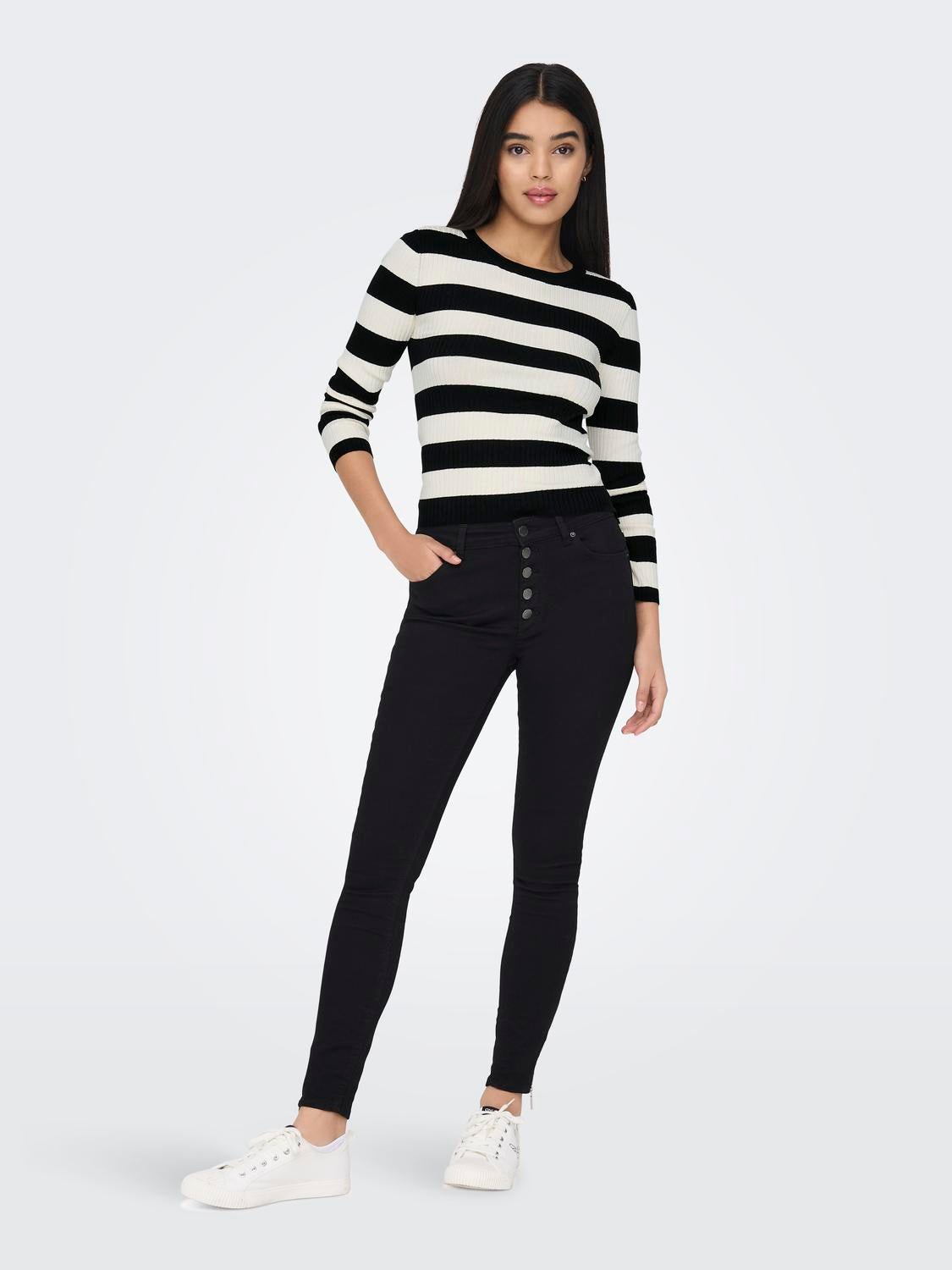 JDY - Pullover - Donna | jdyplum l/s o-neck stripe pull. knt noos