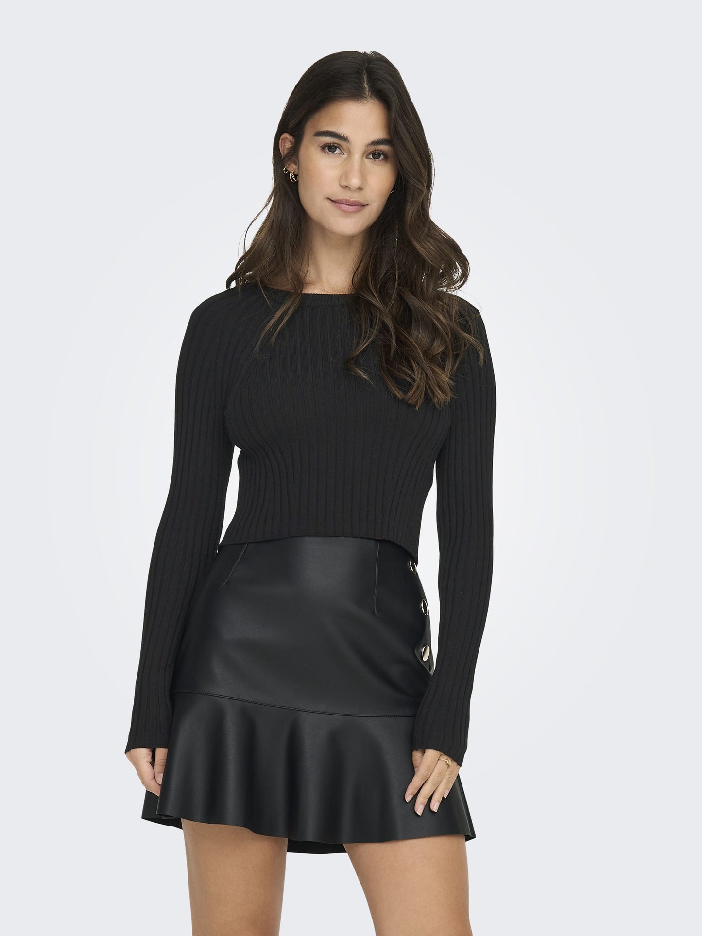 Only - Pullover donna | onlmeddi ls rib crop o-neck cc knt