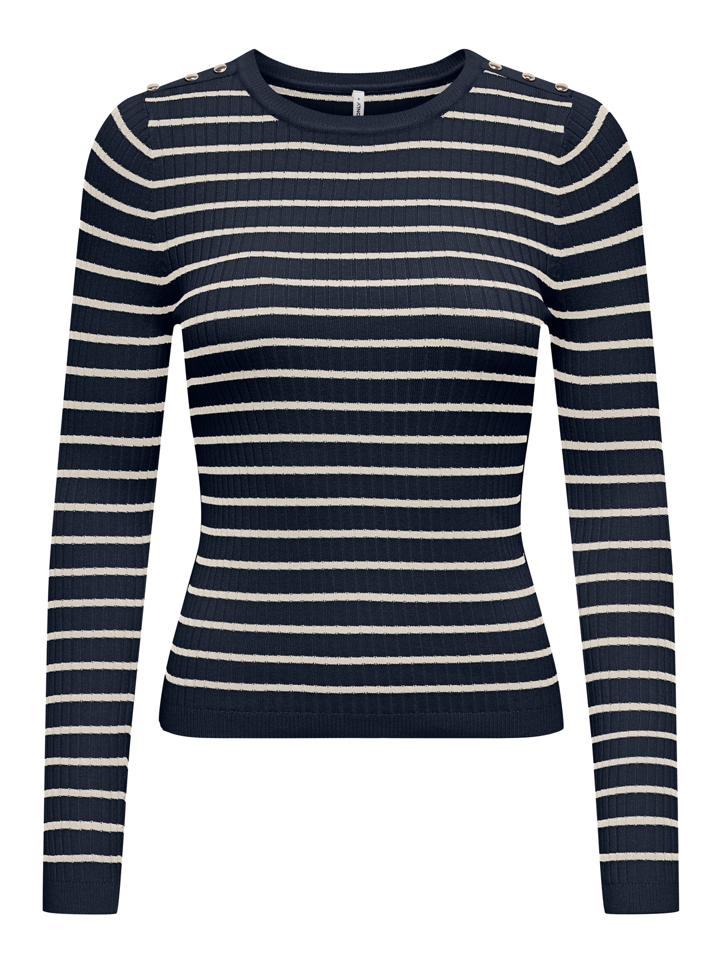 Only - Pullover donna | onlmila ls stripe button o-neck cc knt