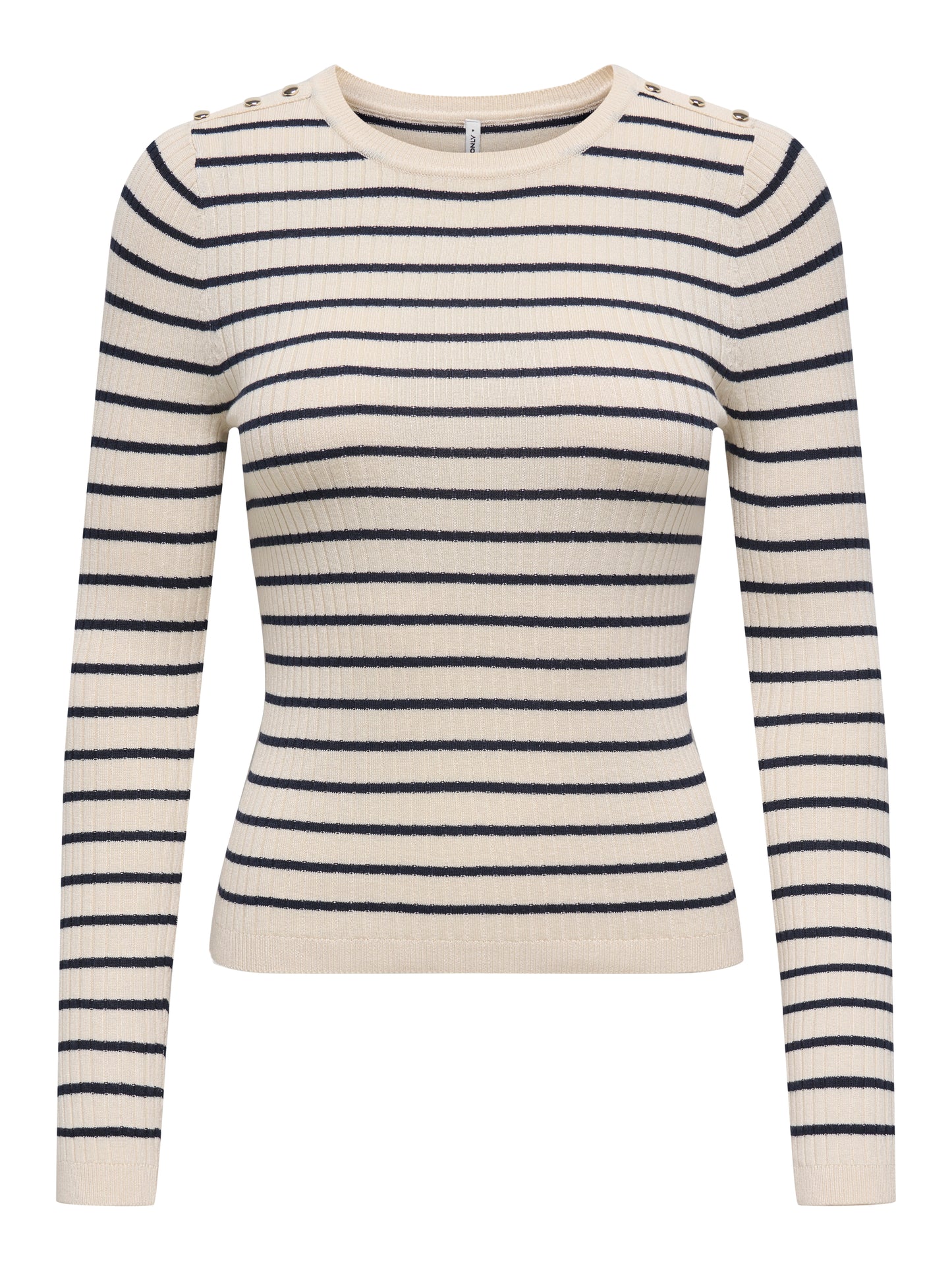 Only - Pullover donna | onlmila ls stripe button o-neck cc knt