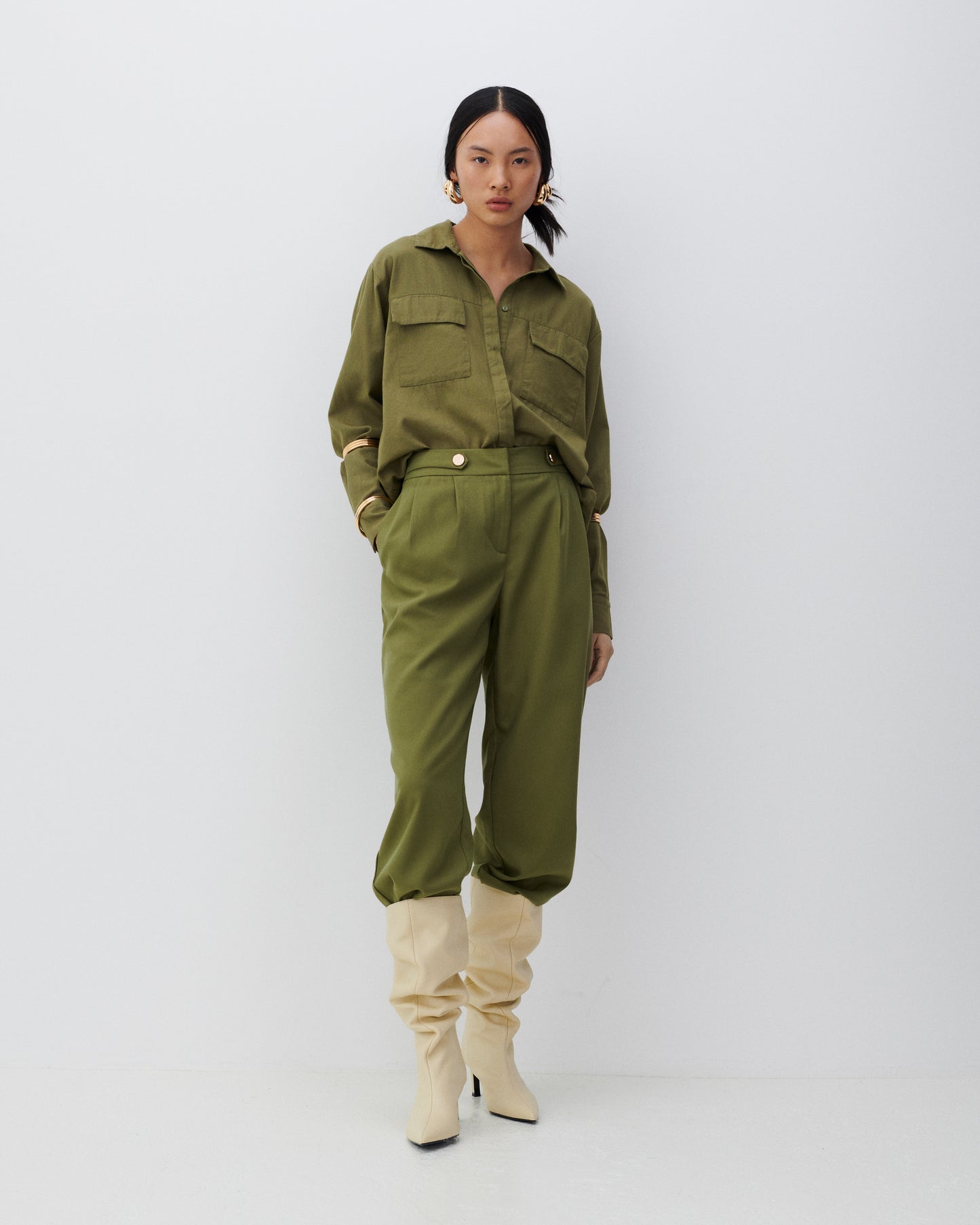 Vila - Pantalone - Donna | vielina hw button regular fit pants
