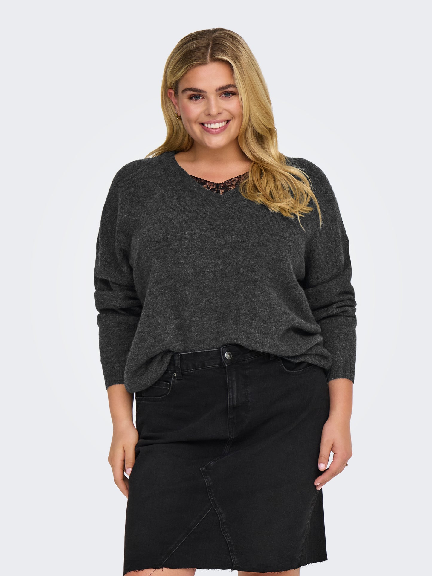 Only Carmakoma - Pullover donna curvy | carmanifesta ls revers.pullover knt bf