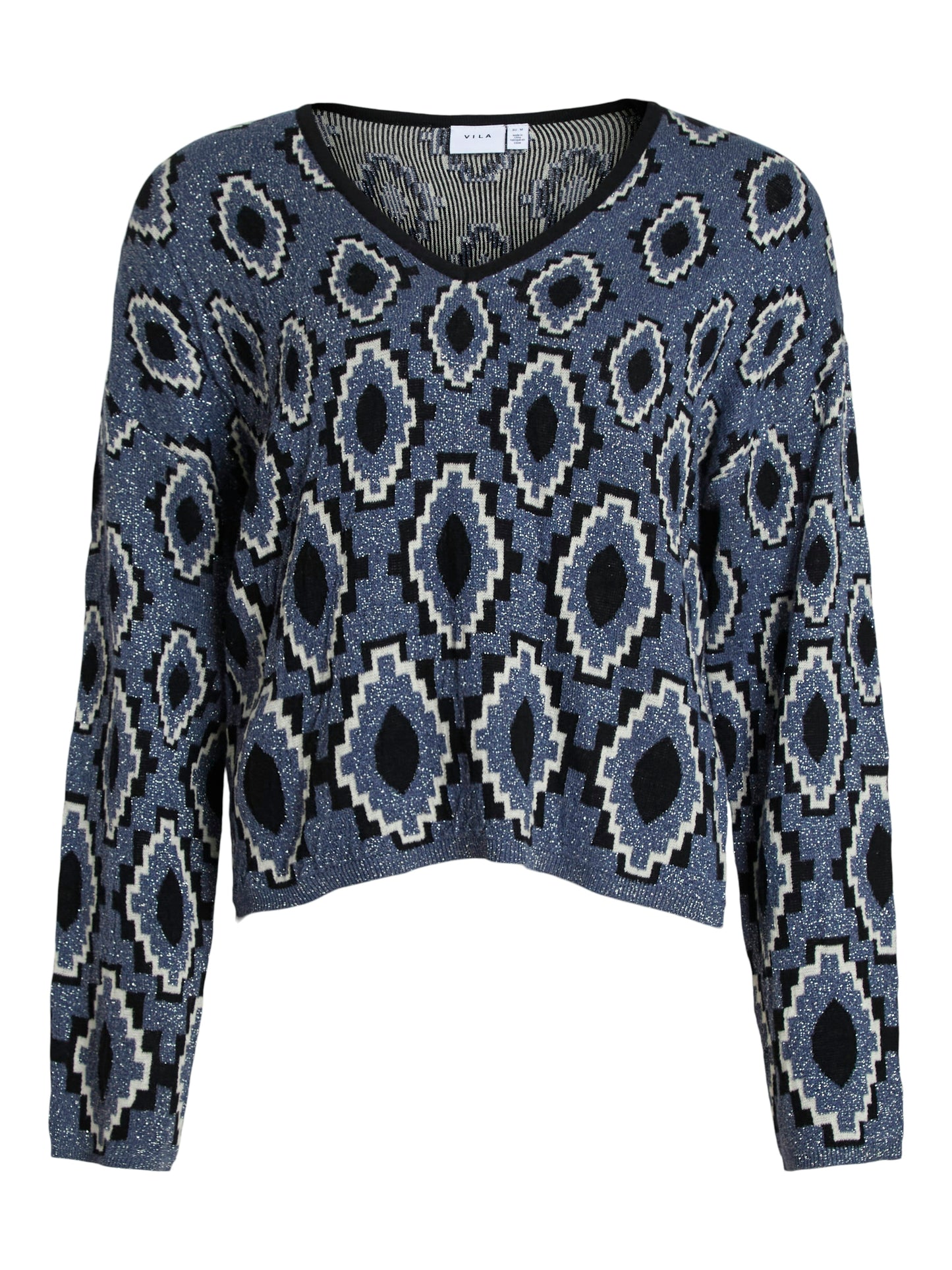VISTREY L/S V-NECK KNIT TOP
