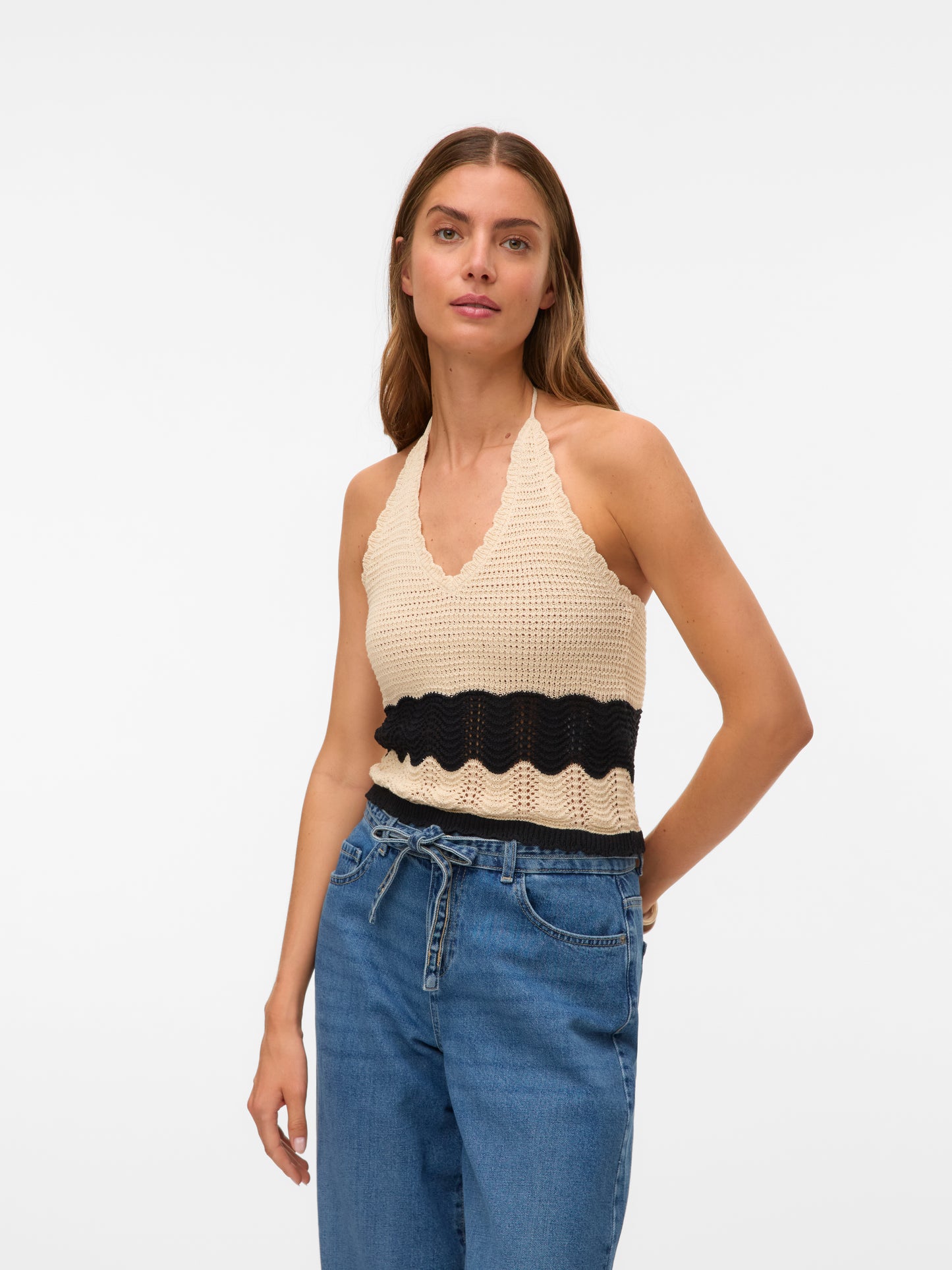Vero Moda - Top crochet | VMFLORIDA SL HALTERNECK TOP GA SE