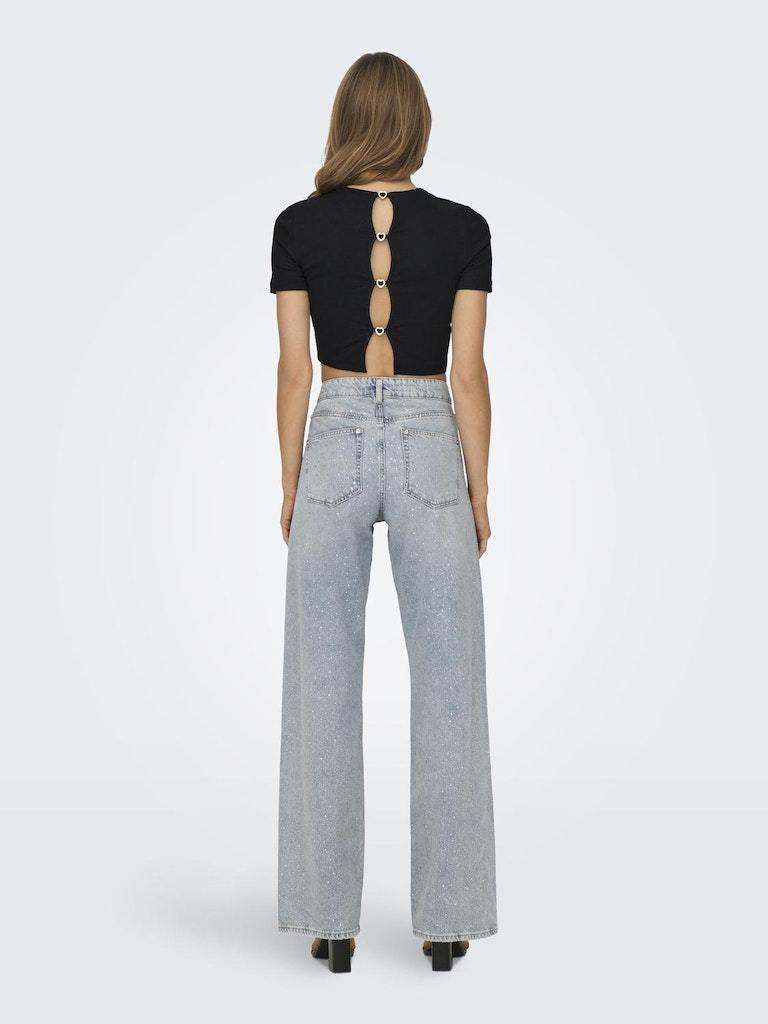 Only - Top donna | onlrene s/s open back heart top jrs