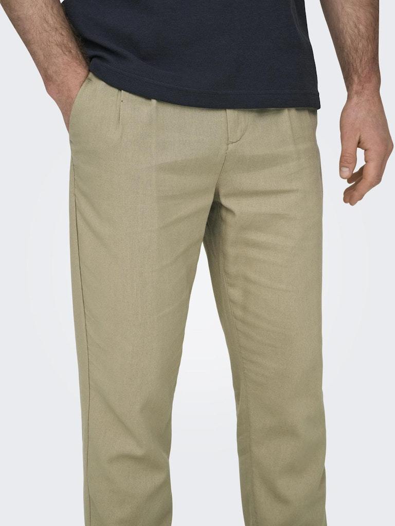 PANTALONE - ONLY & SONS ONSLEO CROP LINEN MIX 0048 PANT
