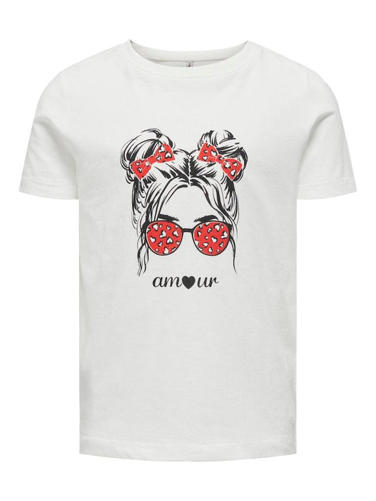 T-Shirt - Only Kids Kogfelice Reg S/S Amour Top Jrs