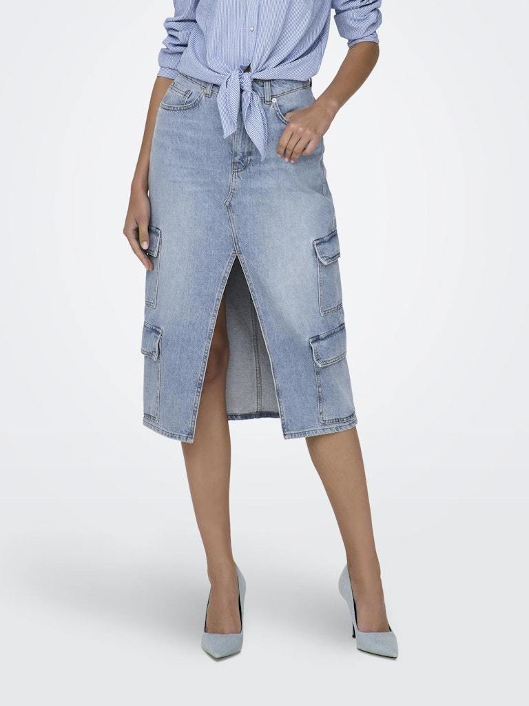 Gonna/Jeans - Only Onlposey Hw Midi Cargo Dnm Skirt Cro