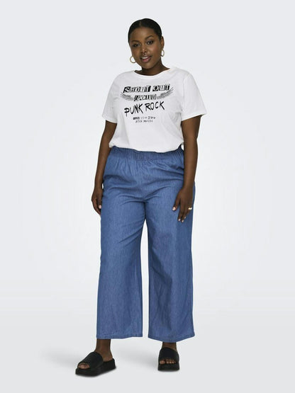 JEANS - ONLY CARMAKOMA CARCALY HW PB WIDE CROP DNM BIN