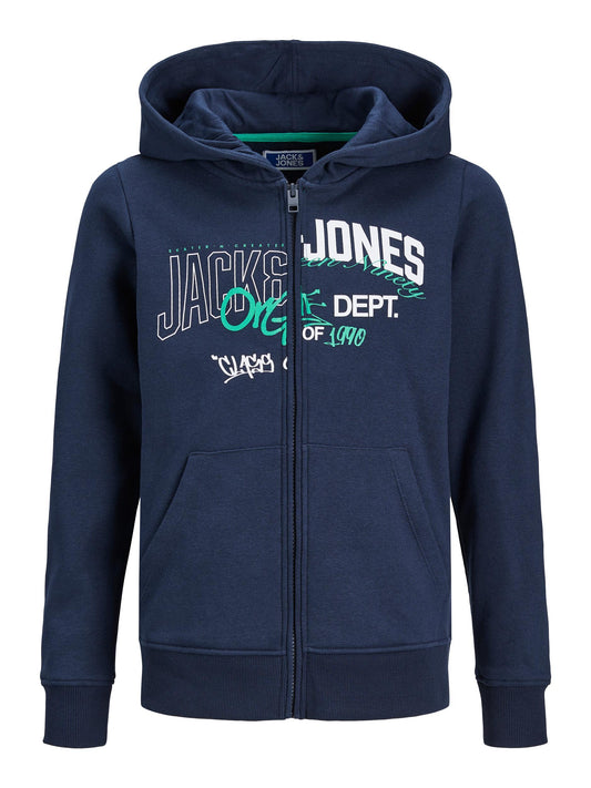 Felpa Jortribeca Logo Print Sweat Zip Hood Jack & Jones Junior
