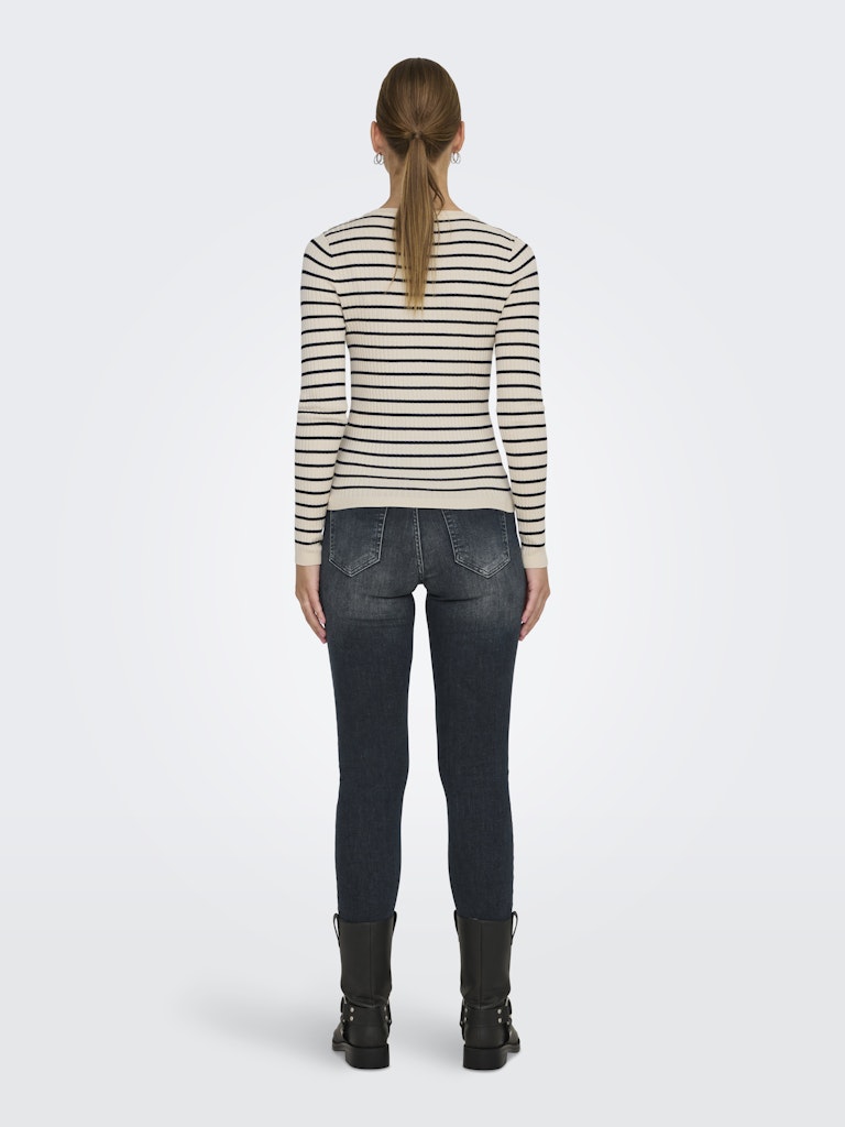 Only - Pullover - Donna | onlmila ls stripe button o-neck cc knt