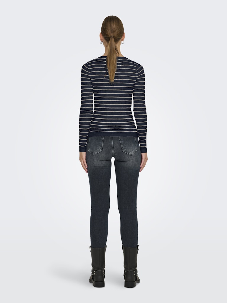 Only - Pullover - Donna | onlmila ls stripe button o-neck cc knt