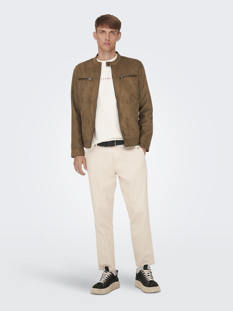 Only & Sons - Giubbotto Biker - Uomo | willow fake suede jacket otw noos