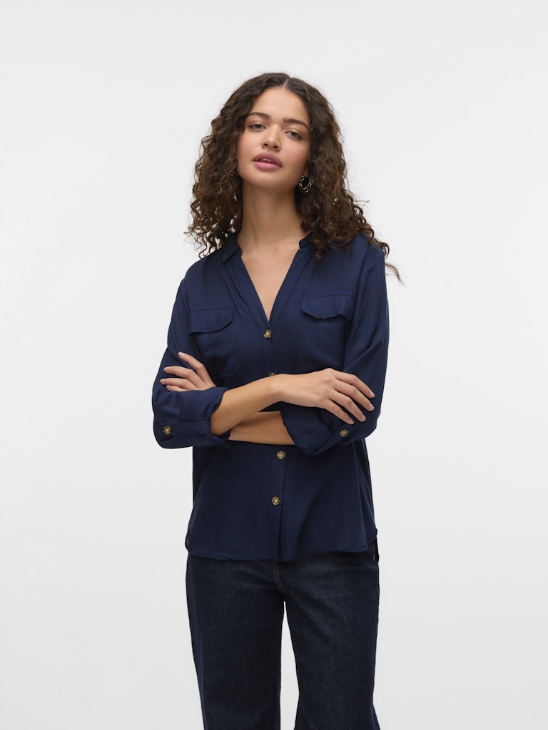 Vero Moda - Camicia - Donna | vmbumpy l/s shirt new wvn ga noos