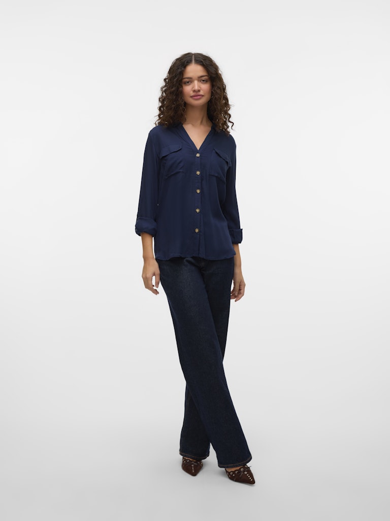 Vero Moda - Camicia - Donna | vmbumpy l/s shirt new wvn ga noos