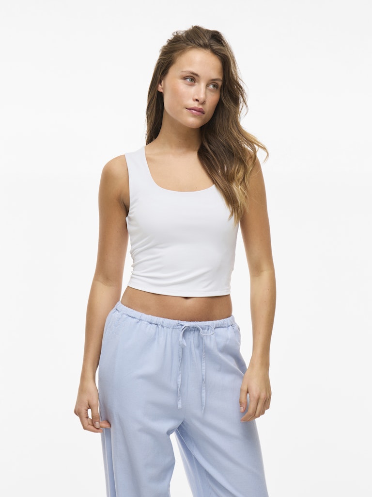 Vila - Canotta - Donna | vikenza u-neck s/l crop tank top rev