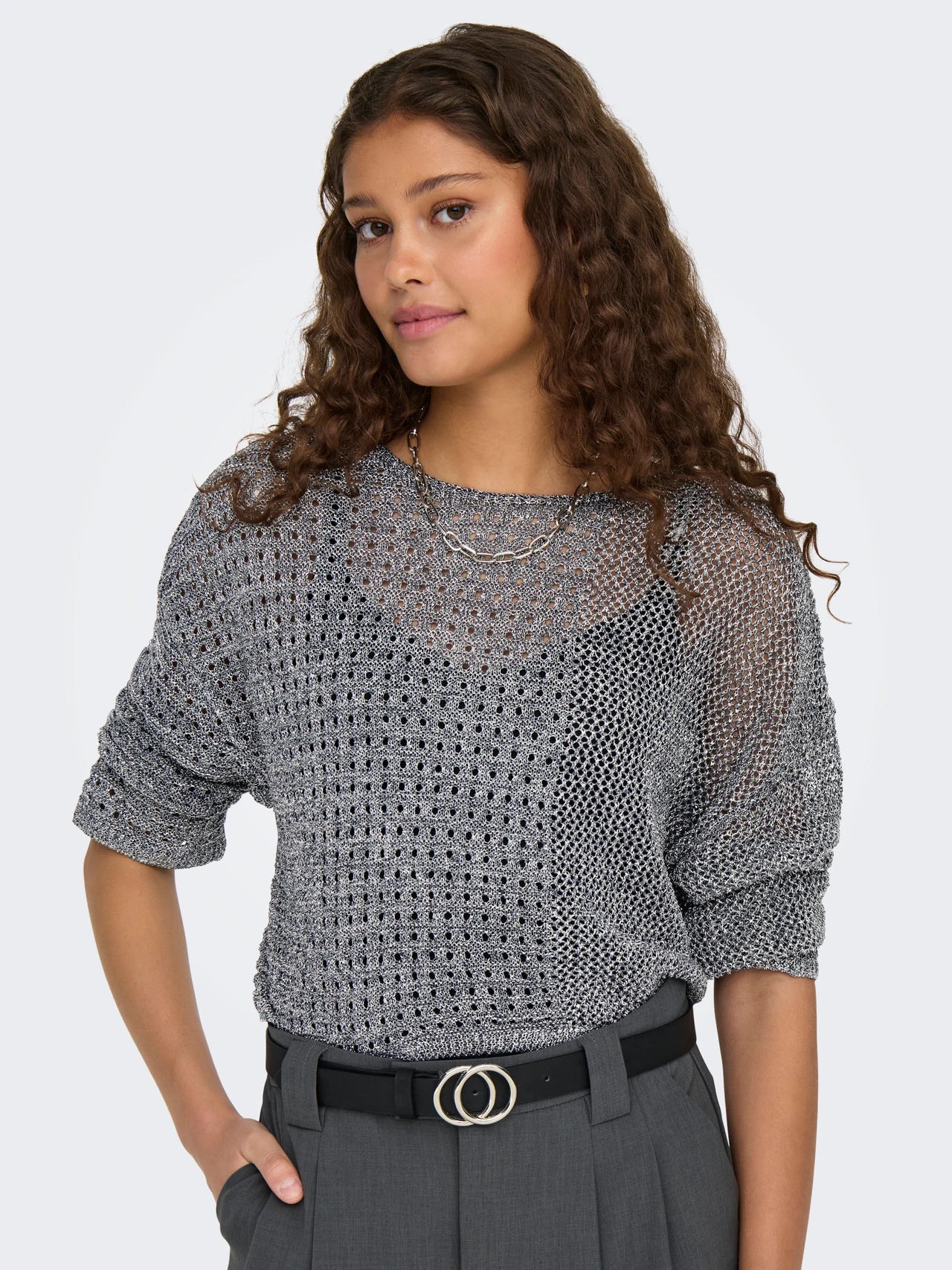 Only - Pullover - Donna | onlnora ls short glitter oneck knt