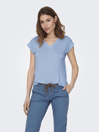 Only - T-shirt - Donna | onlfree life s/s mod.v-neck top jrs noos