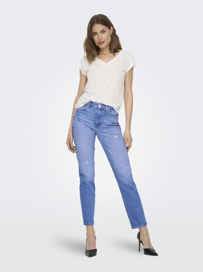 Only - T-shirt - Donna | onlfree life s/s mod.v-neck top jrs noos