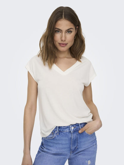 Only - T-shirt - Donna | onlfree life s/s mod.v-neck top jrs noos