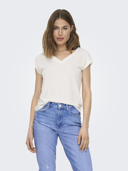Only - T-shirt - Donna | onlfree life s/s mod.v-neck top jrs noos