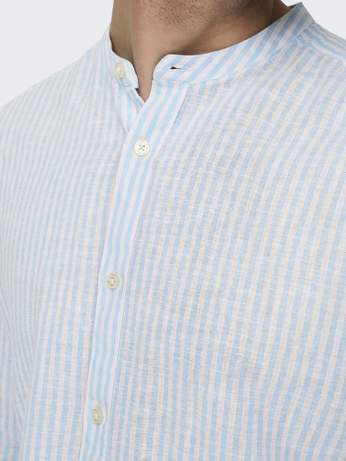 ONSCAIDEN LS MAO STRIPE LINEN SHIRT NOOS