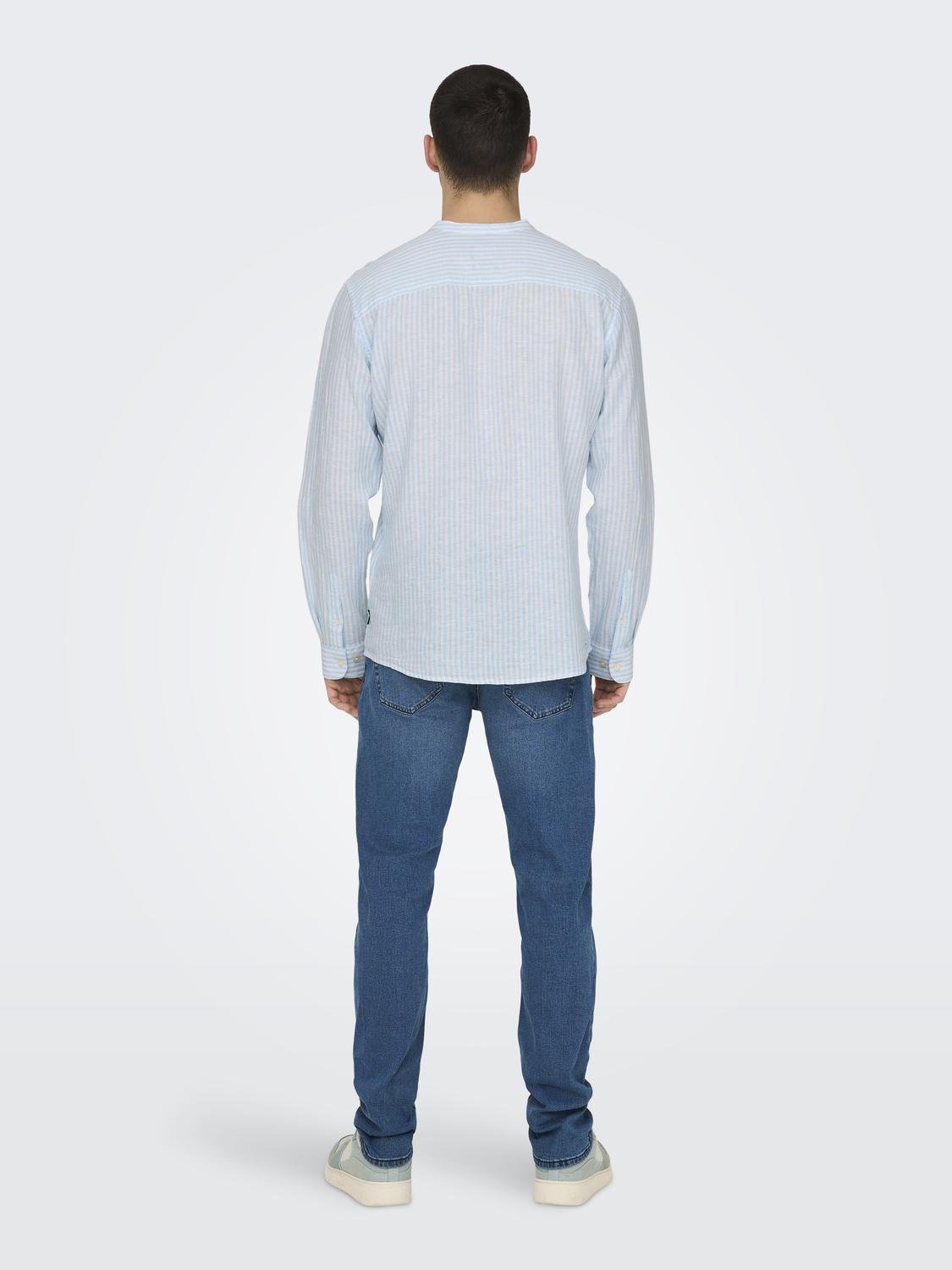 ONSCAIDEN LS MAO STRIPE LINEN SHIRT NOOS