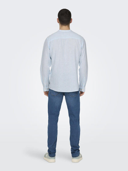 Only & Sons - Camicia - Uomo | onscaiden ls mao stripe linen shirt noos