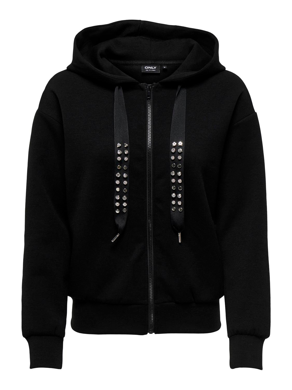 ONLFANCY L/S ZIP HOOD STRING SWT