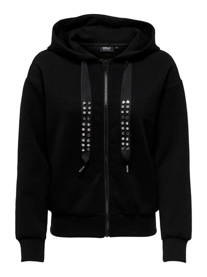 ONLFANCY L/S ZIP HOOD STRING SWT