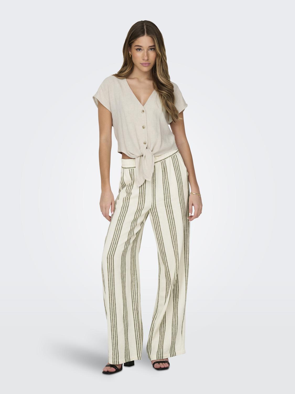 Only - Camicia | ONLSIESTA SS KNOT LIN BL SHIRT PNT NOOS