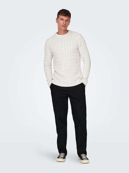 Only & Sons - Pullover - Uomo | onskicker life reg 3 cable crew pullover