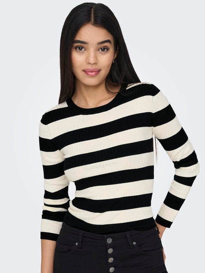 JDY - Pullover - Donna | jdyplum l/s o-neck stripe pull. knt noos