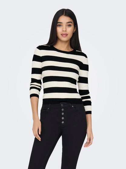 JDY - Pullover - Donna | jdyplum l/s o-neck stripe pull. knt noos