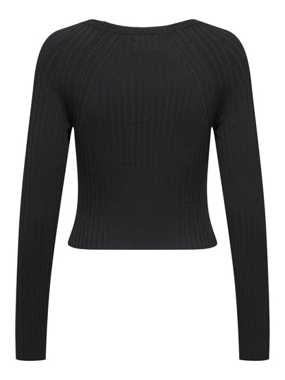 ONLMEDDI LS RIB CROP O-NECK CC KNT