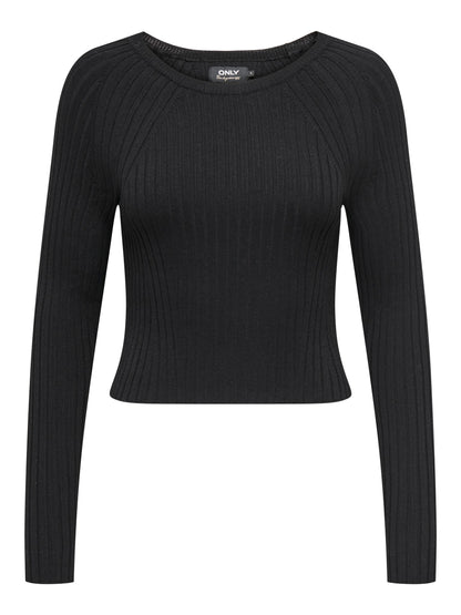 ONLMEDDI LS RIB CROP O-NECK CC KNT