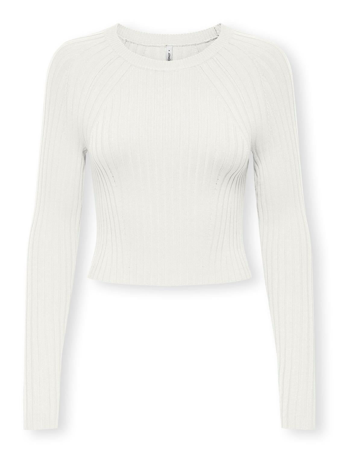 ONLMEDDI LS RIB CROP O-NECK CC KNT