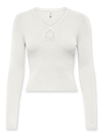 Only - Pullover - Donna | onlmeddi ls peek a boo v-neck cc knt