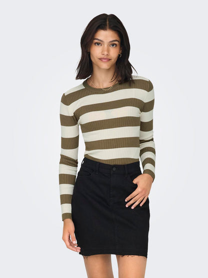JDY - Pullover - Donna | jdyplum l/s o-neck stripe pull. knt noos