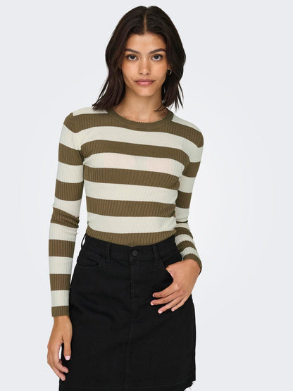 JDY - Pullover - Donna | jdyplum l/s o-neck stripe pull. knt noos