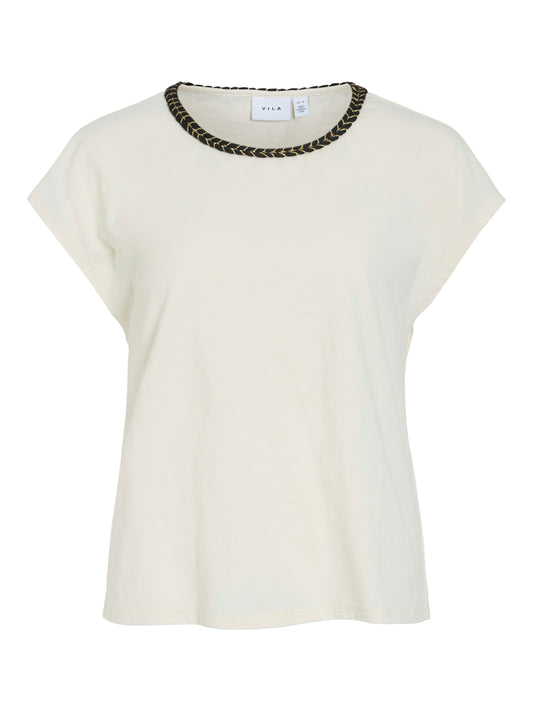 Vila - Top - Donna | viverano o-neck s/l braid top