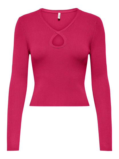 Only - Pullover - Donna | onlmeddi ls peek a boo v-neck cc knt