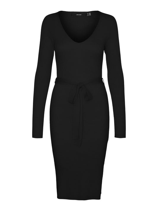 VMSABA RIB LS V-NECK BELT DRESS GA NOOS