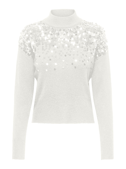 ONLALBA LS SEQUINS HIGH NECK KNT