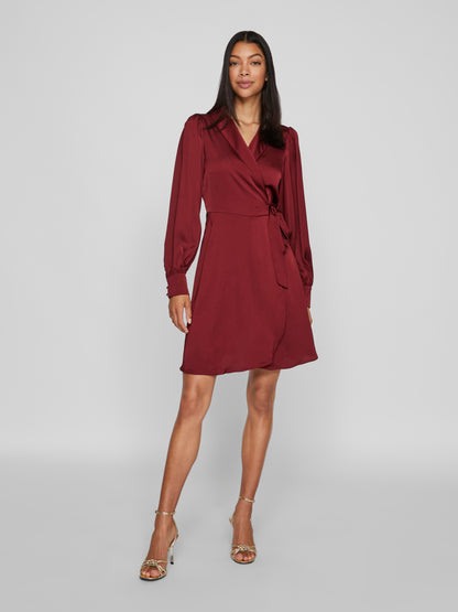 VIENNA RAVENNA L/S SHORT WRAP DRESS-NOOS