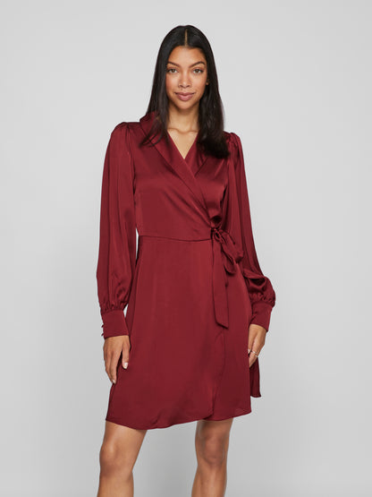 VIENNA RAVENNA L/S SHORT WRAP DRESS-NOOS