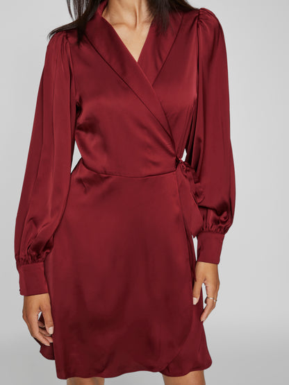 VIENNA RAVENNA L/S SHORT WRAP DRESS-NOOS