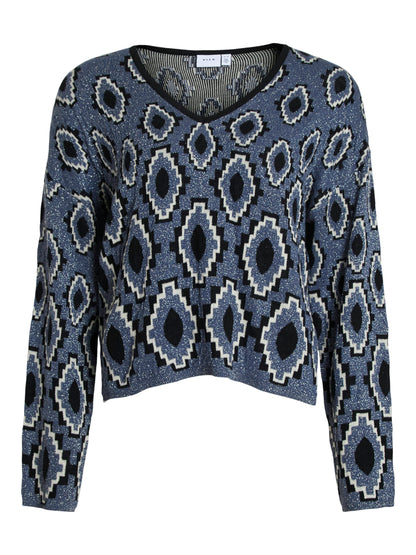 VISTREY L/S V-NECK KNIT TOP