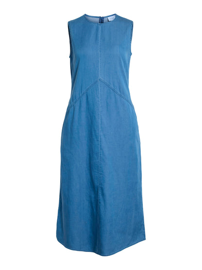 Vila - Vestito - Donna | vibista denim s/l midi dress / ls