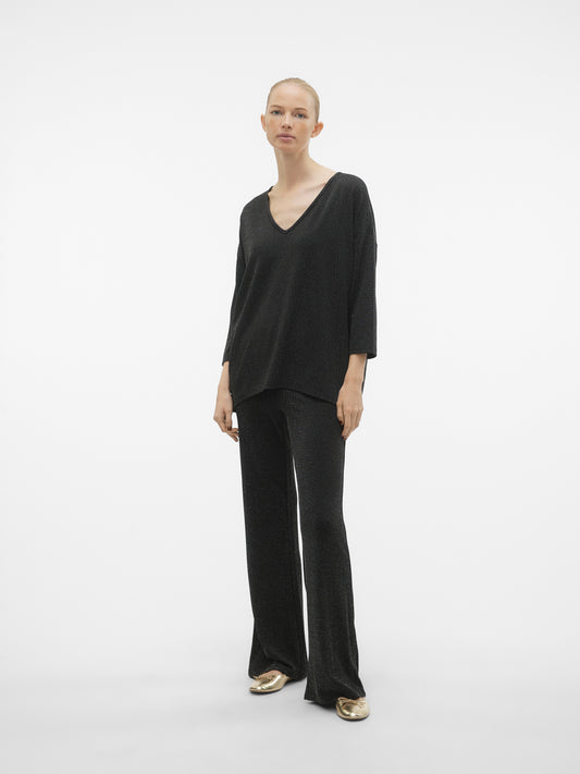 Vero Moda - Blusa - Donna | vmkanva 3/4 glitter v-neck top jrs